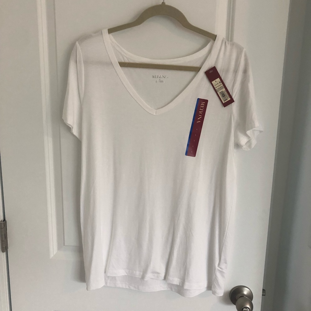 Target Merona Classic white tee v-neck NWT